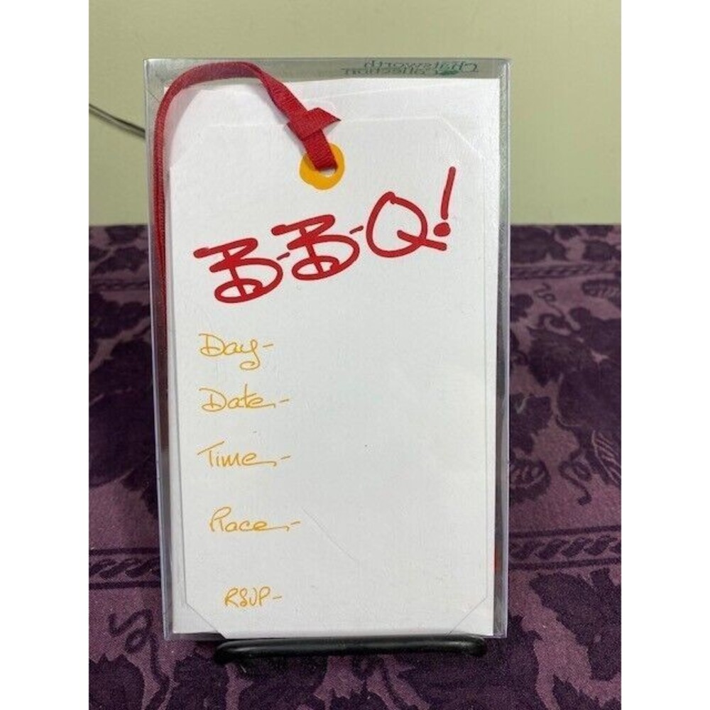 Editions Limited Hand Silkscreen BBQ 8 invitations & Envelopes